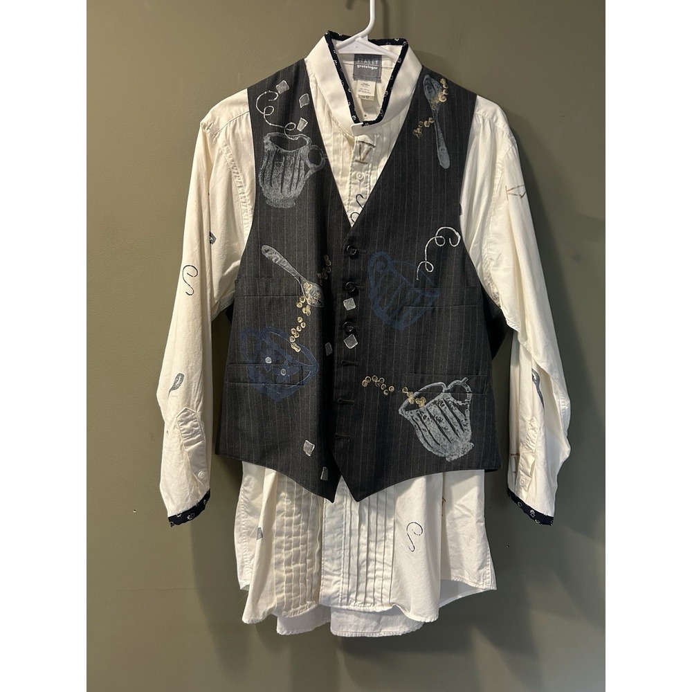 Vtg Staley Gretzinger Deadstock Shirt Vest NWT Cocktail Artsy Boho 80s Lagenlook
